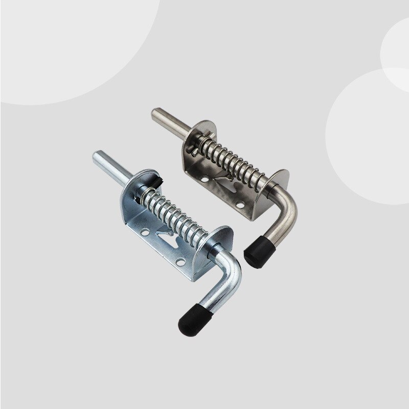 1PC Latch Loaded Metal Security Barrel Bolt Latch 128mm*32mm Silver Tone Spring Latches Door Cabinet Hinges Hardware Cerrojo