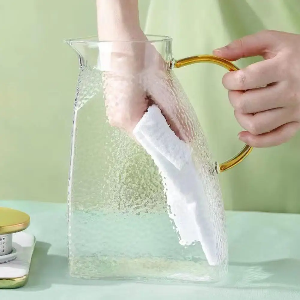 Pichet en verre pour porte de réfrigérateur avec couvercle, pichet d'eau Transparent, Carafe de porte de réfrigérateur étanche pour boissons chaudes ou froides (1,8 L/1,5 L)