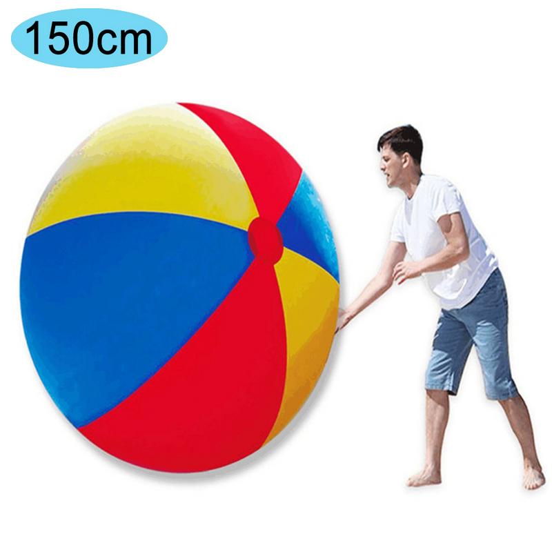 Pelota de playa inflable gigante de 80 cm/100 cm/150 cm, pelota grande de PVC gruesa de tres colores para voleibol de agua, al aire libre de fútbol, juguetes para niños: C