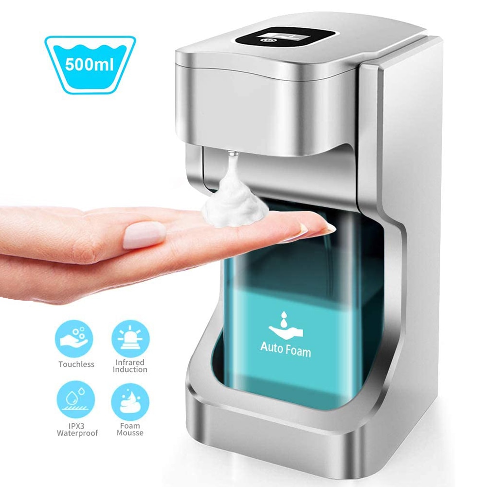 500ml Automatic Foam Soap Dispenser Smart Sensor Foam Liquid Soap Hand Cleaner Automatic Wall Mounting ABS Hand Cleaning