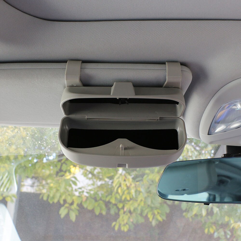 Bil styling briller holder kasse kasse bil solbrille holder opbevaring kasse til suzuki swift jimny  sx4 grand vitara s-cross: Almindelig dobbeltgrå