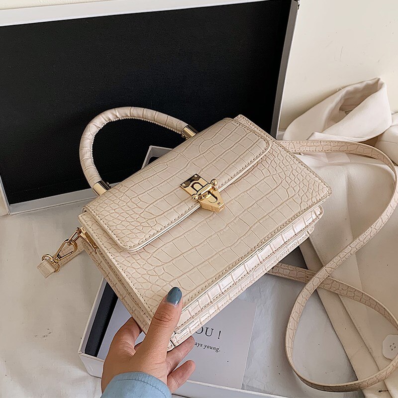 Krokodil aufbringen Umhängetaschen für Frauen Kleine Kette Handtasche Kleine Tasche Pu Leder Hand Tasche Damen Abend Taschen