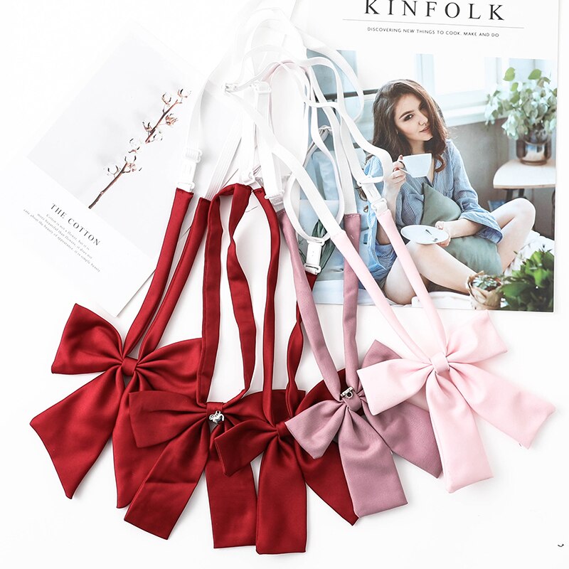 Japanse jk-uniform, strik voor dames, effen overhemd, matrozenpak, schooluniform, windstrik, rode calamus strik, rode