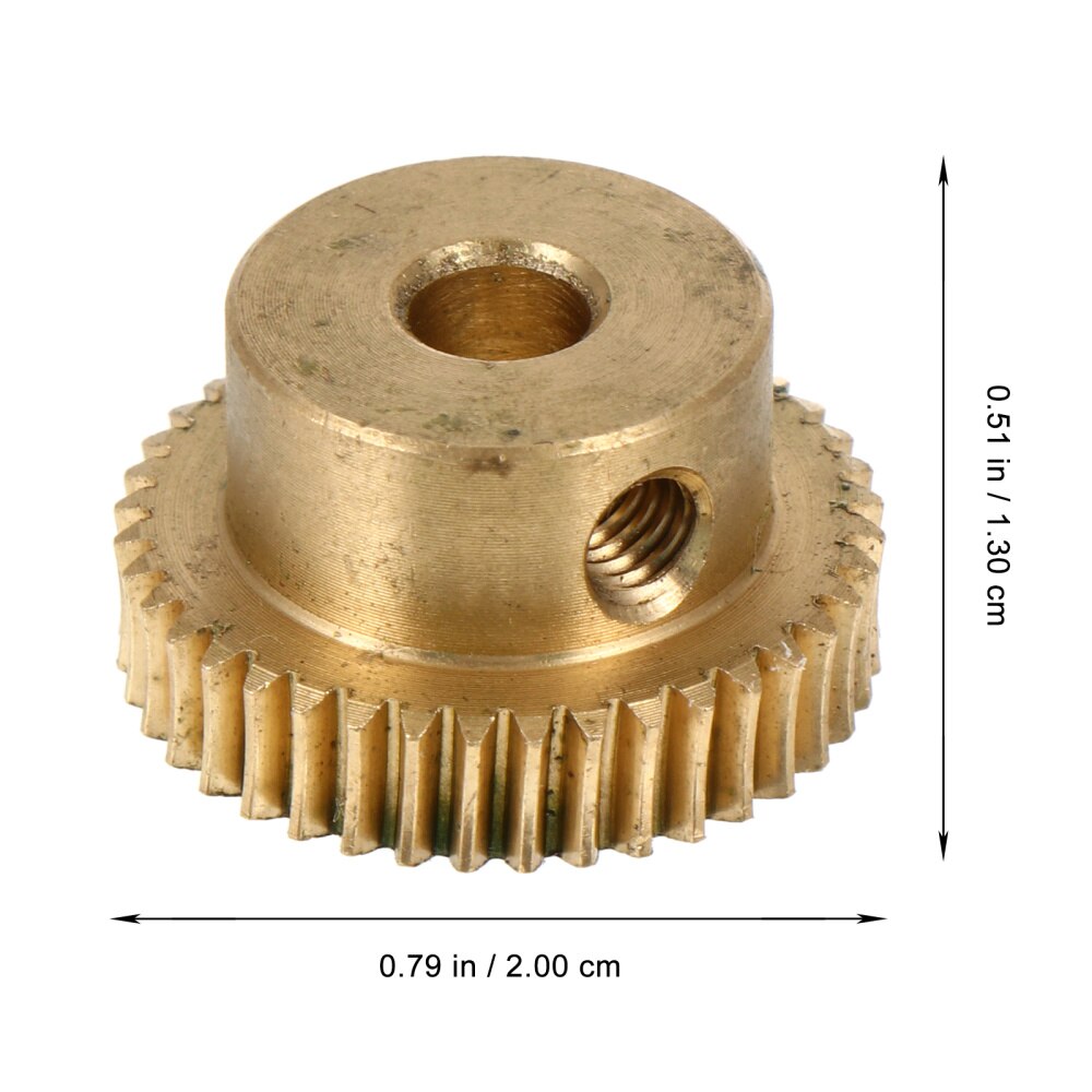 2 Pcs 40 Teeth Gear Wheel Copper Worm Wheel and 5mm Hole Dia Shaft for Gear Box