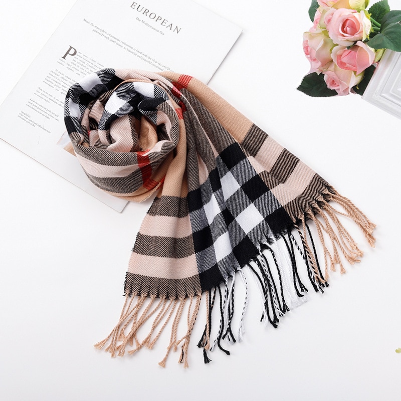 Écharpe pour enfants hiver garçons et filles style classique écharpe cachemire imitation tricot cou écharpe automne bébé mignon sca