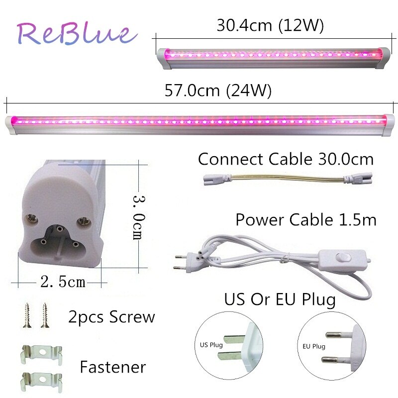 Groleds Led Voor Planten 12W 24W Led Grow Light Volledige Spectrum Phyto Lamp Plantaardige Licht Volledige Spectrum Led 110V 220V Groeien Lamp Hydro