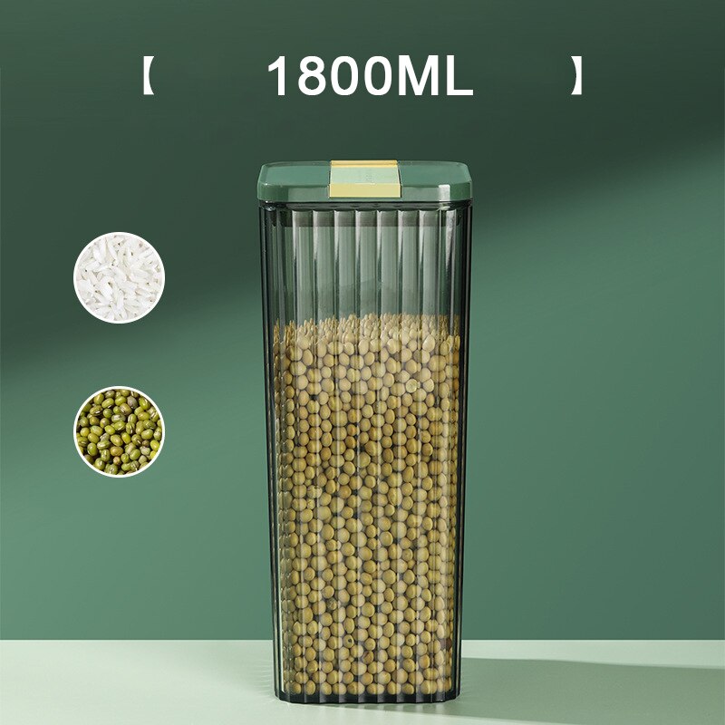 Airtight Food Storage Containers 4 Different Capacity,Kitchen Pantry Organization Containers, Plastic Canister for Flour, Sugar: 1800ML 1pc