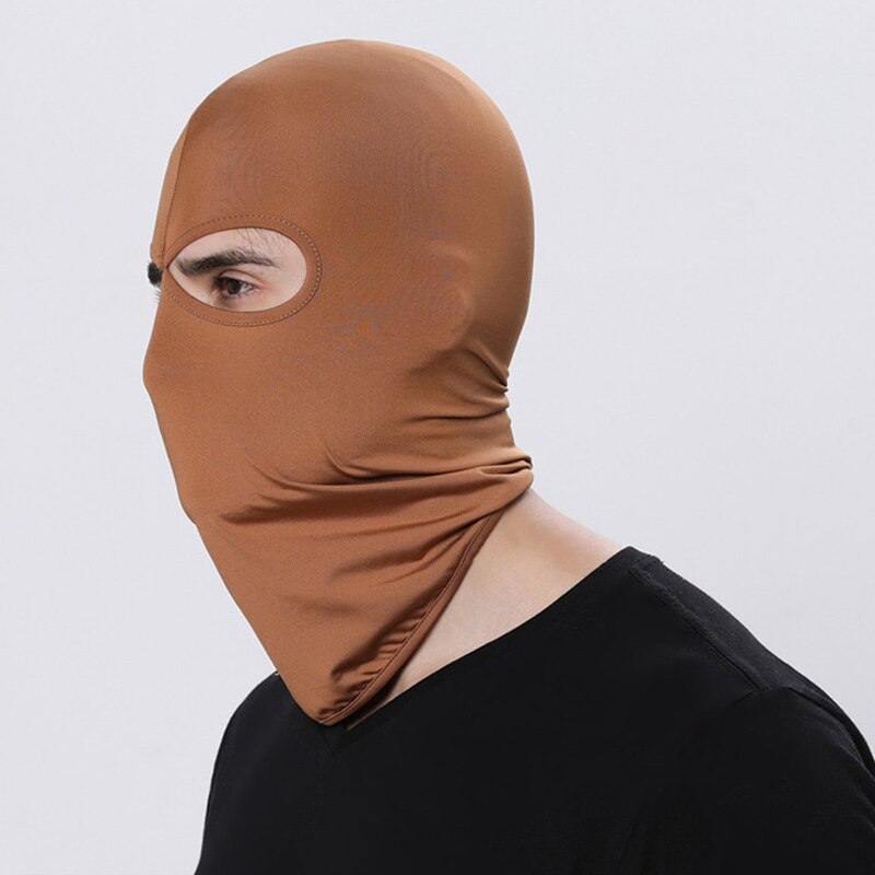 16 Color Balaclava for Men Hats Beanie Lycra Face Ski Mask Bonnets for Women Nurse Cap for Men Outdoor Sun Protection Hood MZ100: Coffee
