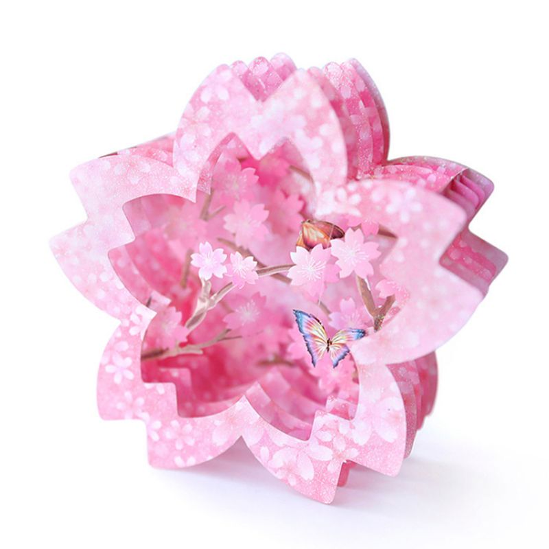 3D Pop Up Romantic Cherry Blossom Carving Box Wedding Invitation Card Birthday Christmas Mother's Day Gif: Default Title
