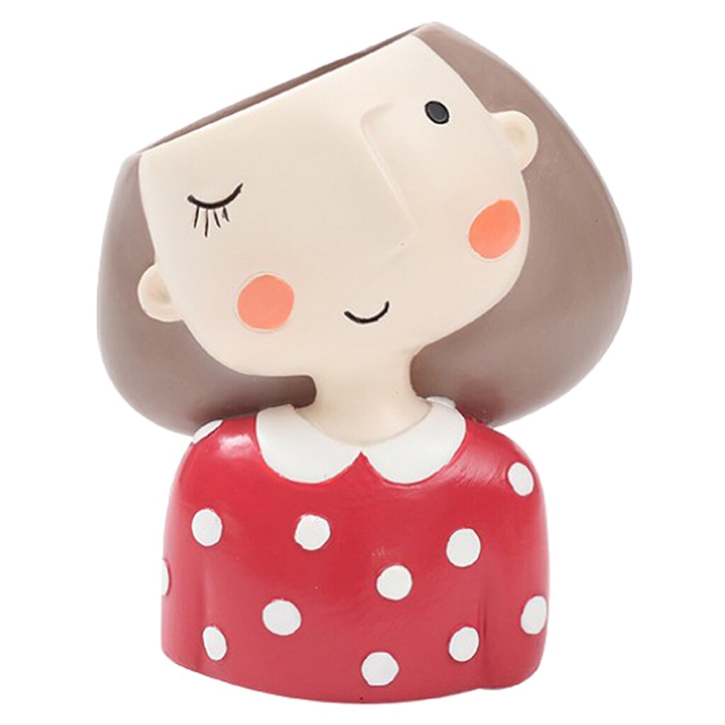 Hars Leuke Meisje & Jongen Mini Bloempotten Cactussen Succulent Plant Container Bloempot Tuin Planter Venster Doos Thuis Diy decor: D