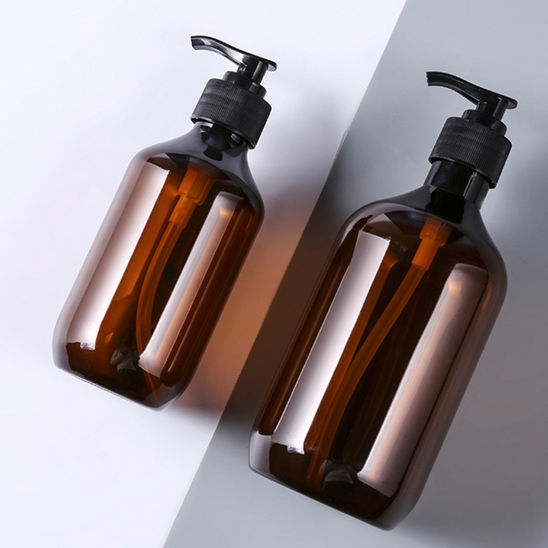 Braun Kunststoff Nachfüllbare Shampoo Flaschen Leere Seife Spender Gläser Für Shampoo Gedrückt Flasche Dusche Gel Lotion Container # L3