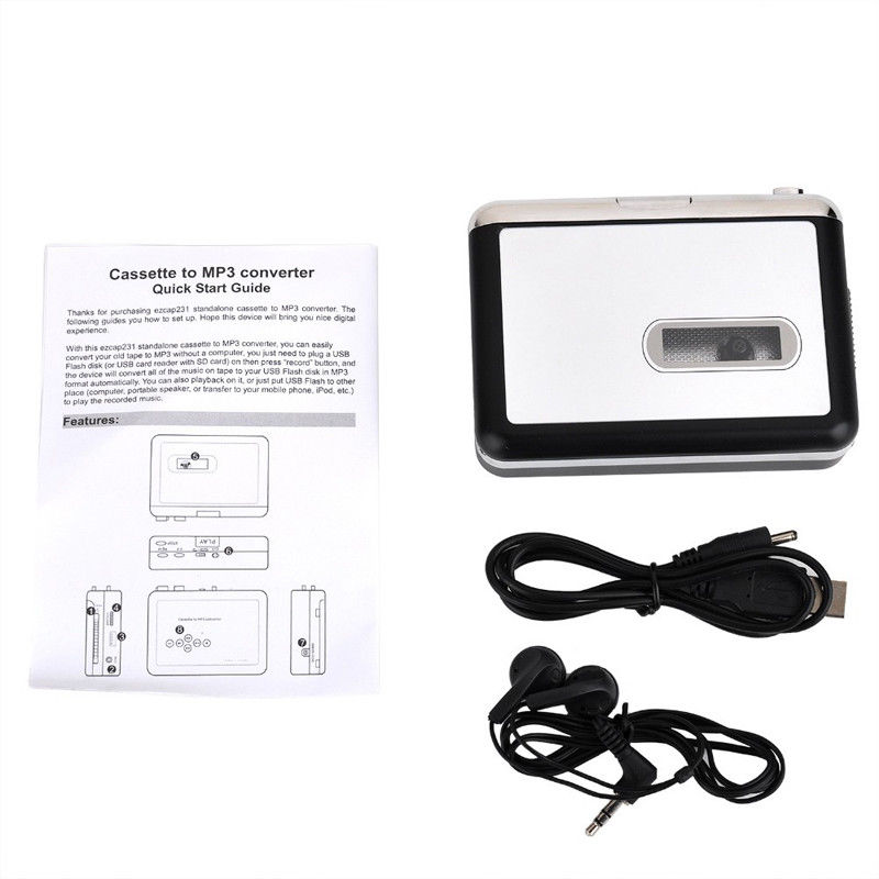 Ezcap Oude Cassette Naar MP3 Converter Om Usb Flash Drive U Disk ,Walkman Speler, met Auto-Reverse, Audio Capture, Geen Pc Nodig