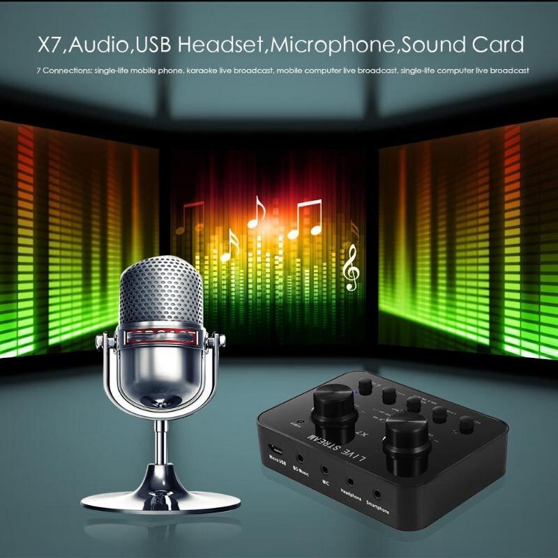 Computer Phone Voice Changer Audio Sound Card Headset Microphone Webcast Streamer Sound Card for Live Show