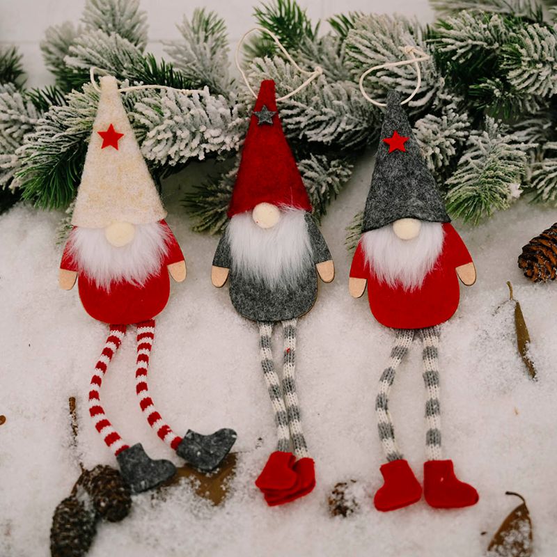 6 stk christmas long leg svensk nisse nisse dukke ornamenter hengende hengende leker juletre peis hjem soverom dekor