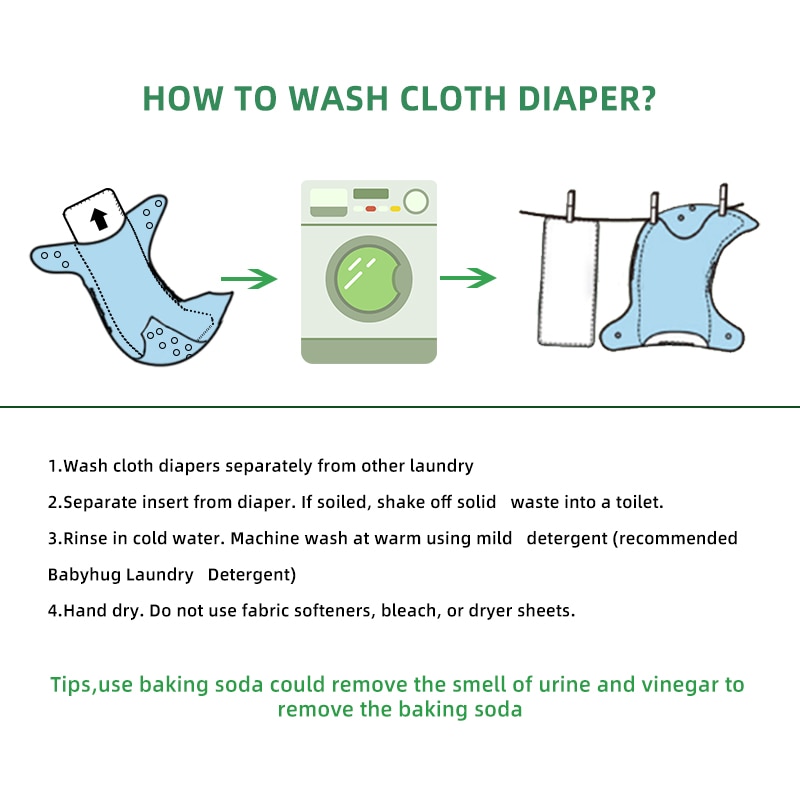 [Mumsbest] Velcro Cloth Diaper Washable Reusable Nappy Cloth Pocket Diaper With Inserts Hook-Loop Nappy Suitable 3-15kg Baby