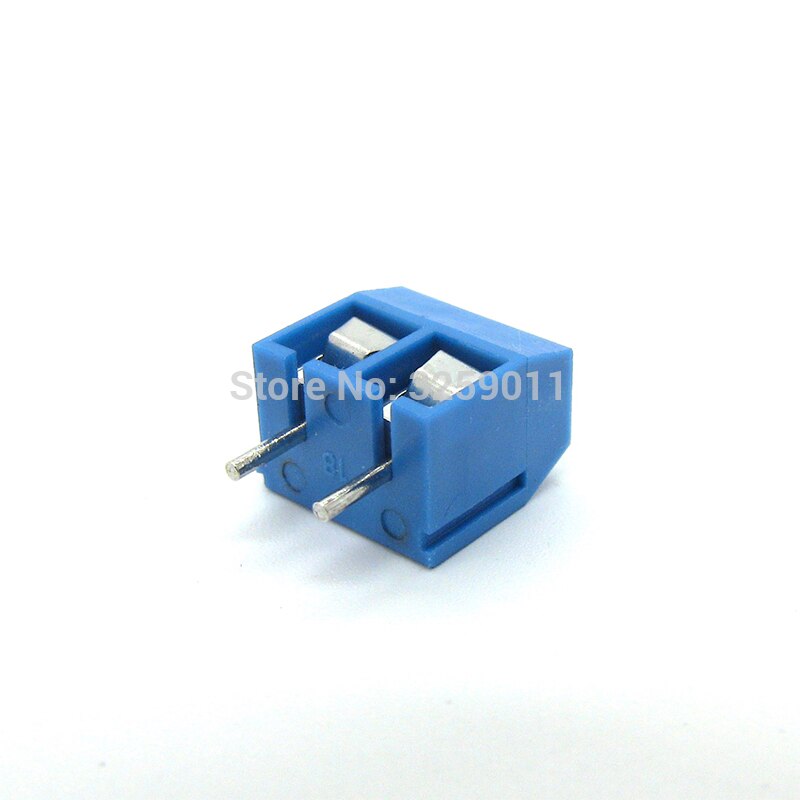 10PCS Small Electrical Connectors KF 301-2P Blue Copper 5.0mm Straight Pin PCB Screw Terminal Block Connector