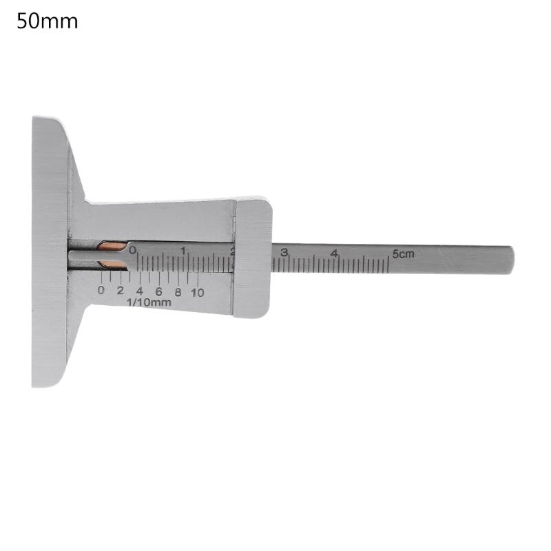 Calibrador de profundidad Vernier para neumáticos de coche, regla de acero inoxidable, herramienta de medición para Moto y camión, 0-60mm/0-50mm: -50mm