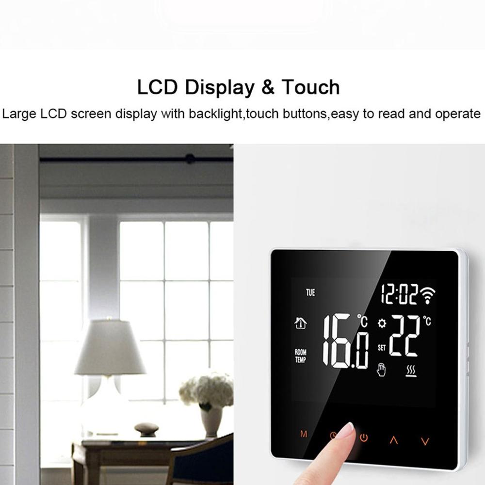 Me81h16a toque termostato elétrico piso aquecimento cinto linha sala termostato tela de toque display lcd controlador temperatura