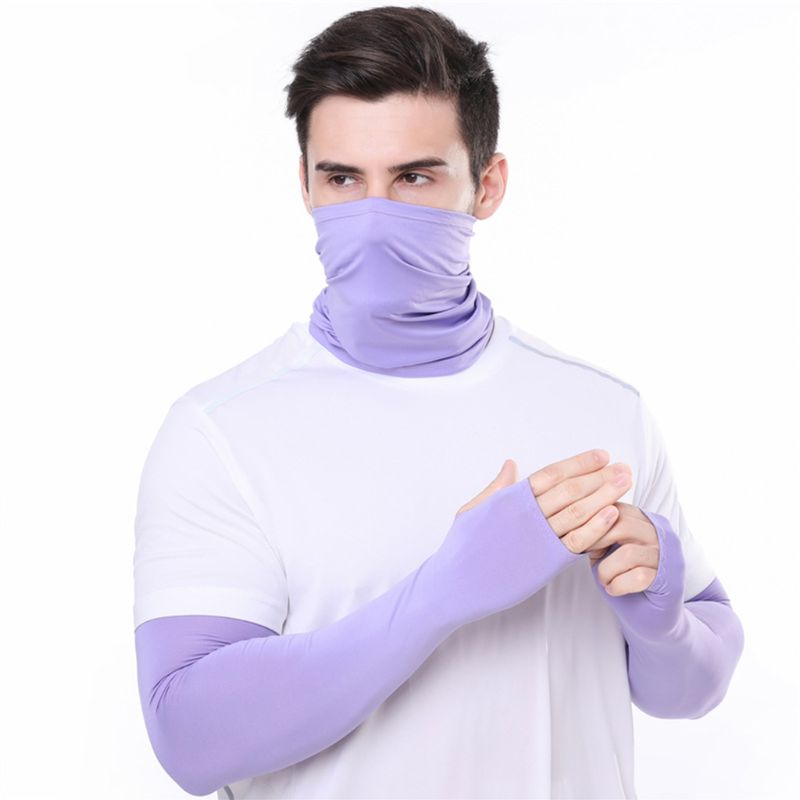 2 in 1 arm ærmer hals gamacher sæt camouflage cykling bandana ansigtsmaske handsker  lx9e