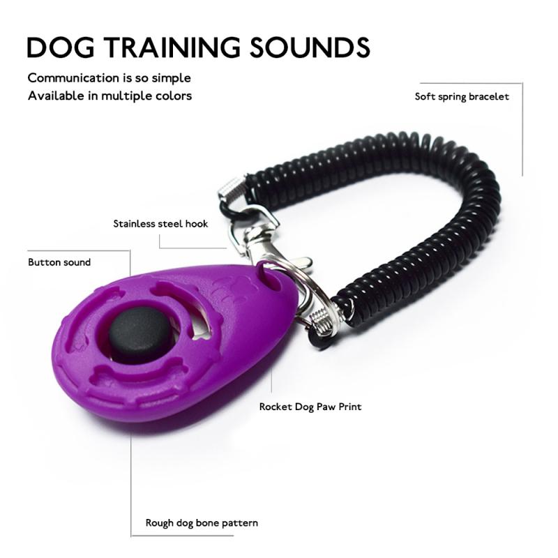 1Pc Plastic Dogs Click Trainer Pet Cat Dog Training Clicker Adjustable Sound Key Chain And Wrist Strap Remote Whistle Clicker