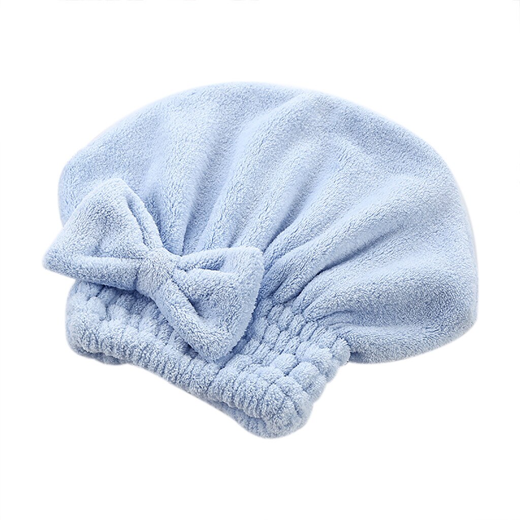 T # Cartoon Microfiber Haar Tulband Snel Droog Haar Hoed Gewikkeld Handdoek Badmuts Super Absorberende Zachte Douche Snel Droog haar Cap: Blue