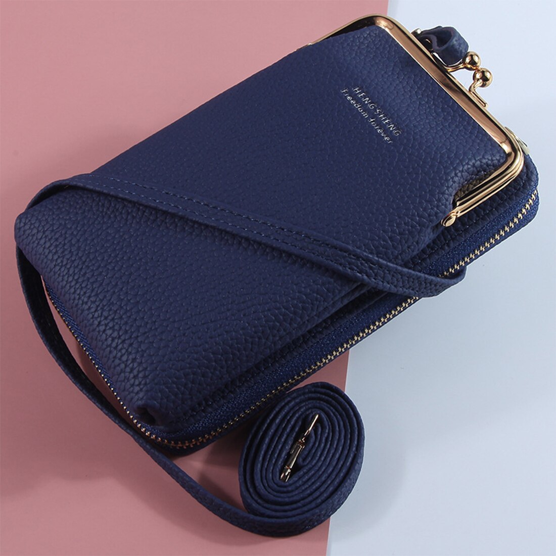 Brand Crossbody Bags Touch Screen Cell Phone Purse Bag Smartphone Wallet Metal Leather Shoulder Strap Handbag Women Bag: 4