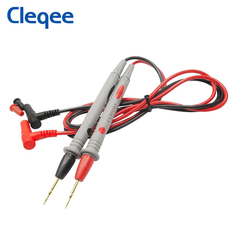 Cleqee-sondas multímetro con agujas afiladas, sonda Universal, cables de prueba para multímetro Digital, 1M, 2 uds.