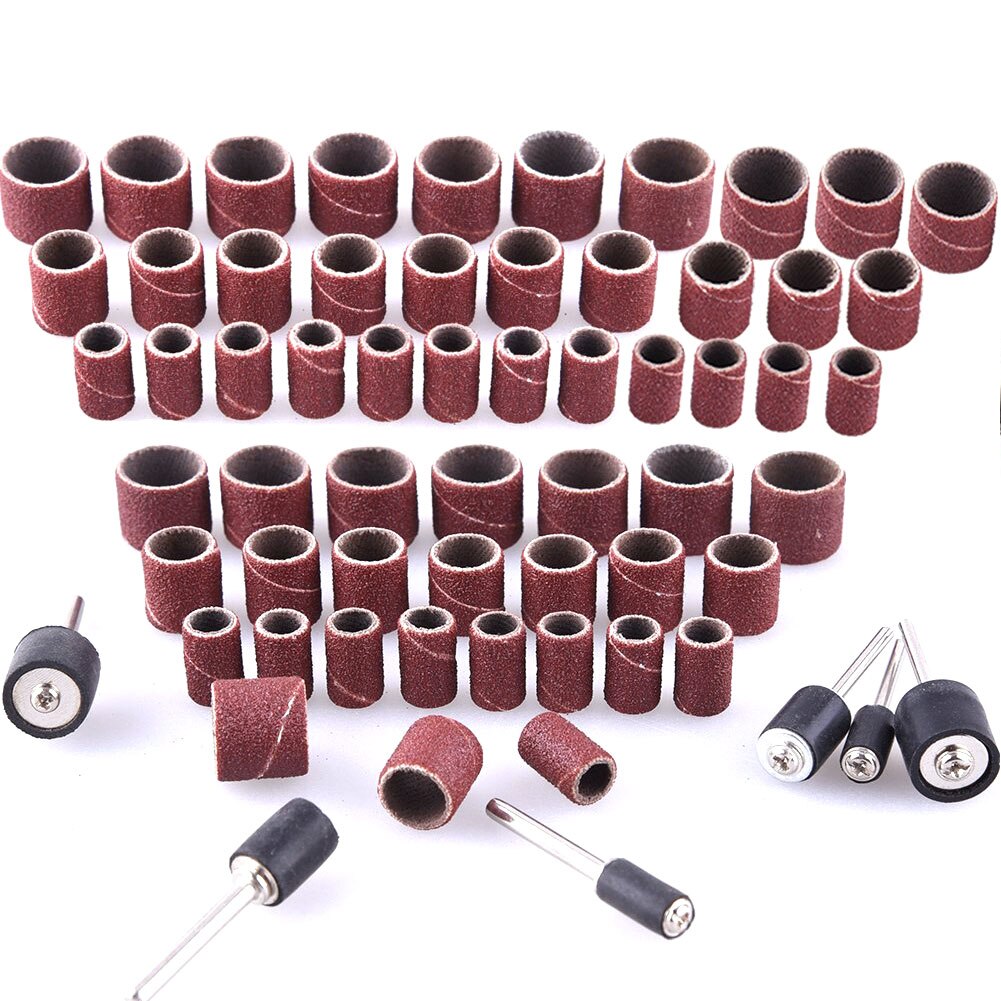 60/100Pcs Grit Schuurbanden Sander Drum Doorn Rotary Tool Nail Boren Elektrische Gereedschappen Kit Schurende Schuurpapier hand Tool