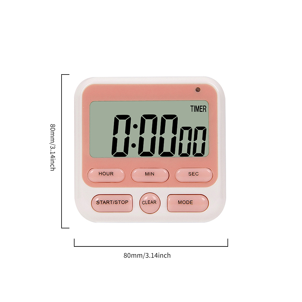 Multifunctional Tools Alarm Sleep Stopwatch Clock Home Digital Stopwatch Kitchen Cooking Countdown Timer Alarm Reminder: Pink