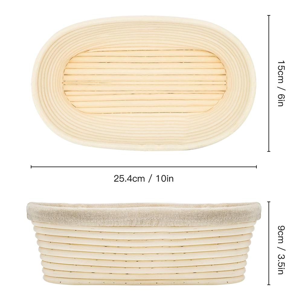 Brödkorg rotting oval rund jäsning matförvaring korg kaka bakning mat fruktbricka degbehållare hemförnödenheter 3 storlekar