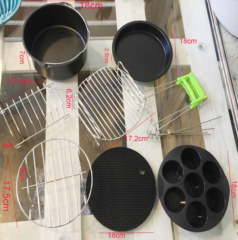 12pcs/set 7 Inch Air Fryer Accessories for Gowise Phillips Cozyna and Secura Fit all Airfryer 5.3QT to 5.8QT