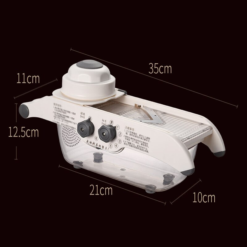 Multifunction Vegetable Cutter Adjustable Food Slicer Dicer Nicer Fruit Peeler Chopper Cutter Grater Kitchen Accessorie: Light Grey