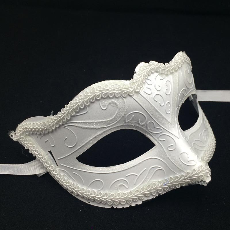 Heißer Prinzessin Venedig Maske Halloween Weihnachten Party Ball Masken 1Stck Maskerade Leistung Halbe Gesicht Fuchs Maske: Weiß