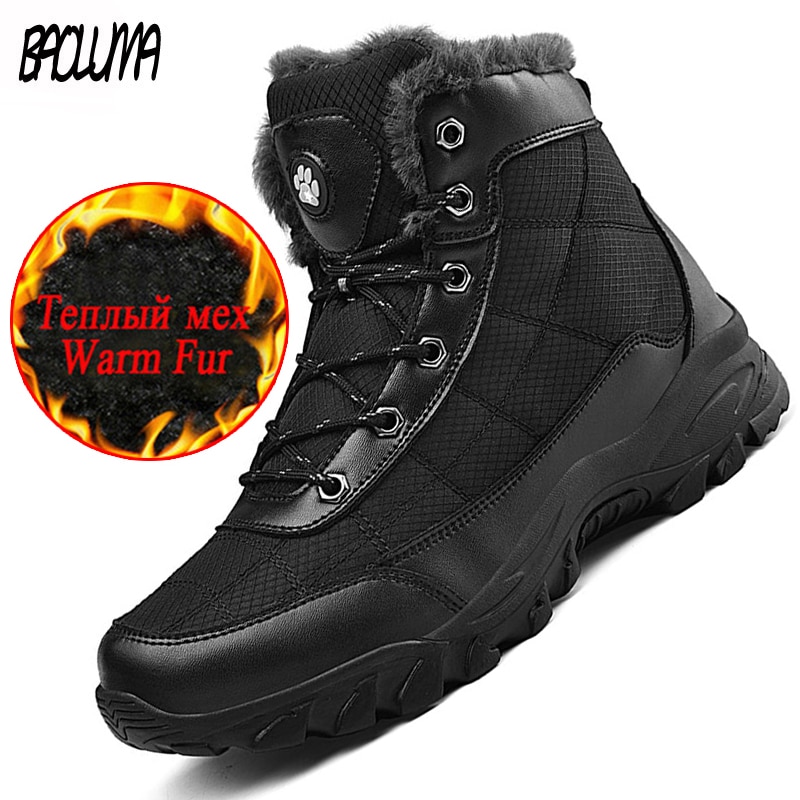 Talvi miesten kengät klassinen merkki miesten saappaat pehmeät lämpimät miesten lumisaappaat ulkoilu luistamattomat miesten kengät miehille talvi zapatillas hombre