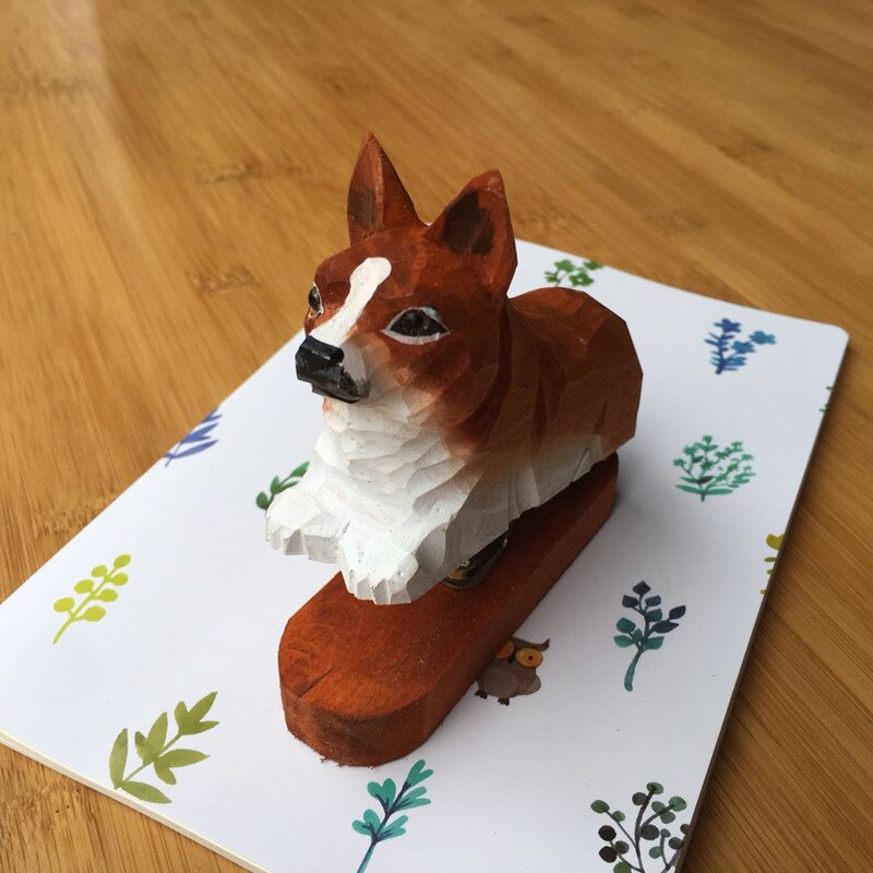 Handicraft Wooden Animal Stapler Office Supplies Wooden Stationery Stapler School Business Office: 14