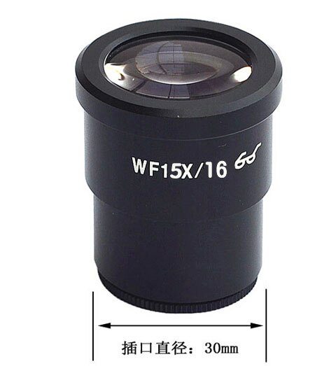WF15X 16mm Zoomen Stereo Mikroskop Hohe Eyepiont Okular Objektiv Stereomicroscope Glas Montage Größe 30mm und Lesen Skala 0,1mm: 1pc WF15X