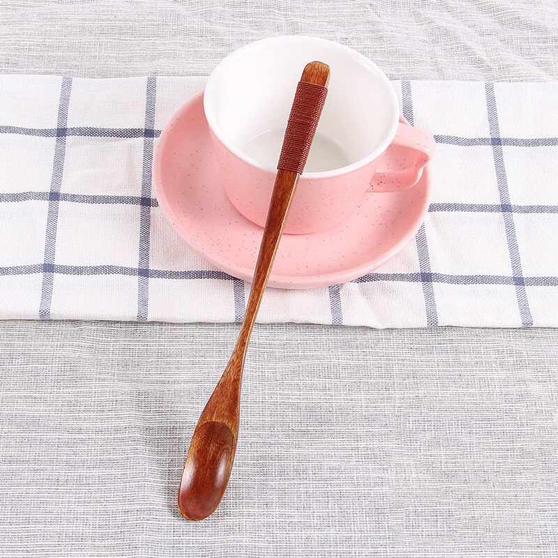 Cuillère à café en bois bambou cuisine ustensile de cuisine outil soupe remuant cuillère à café restauration vaisselle remuer bâton lait thé lait miel: 11