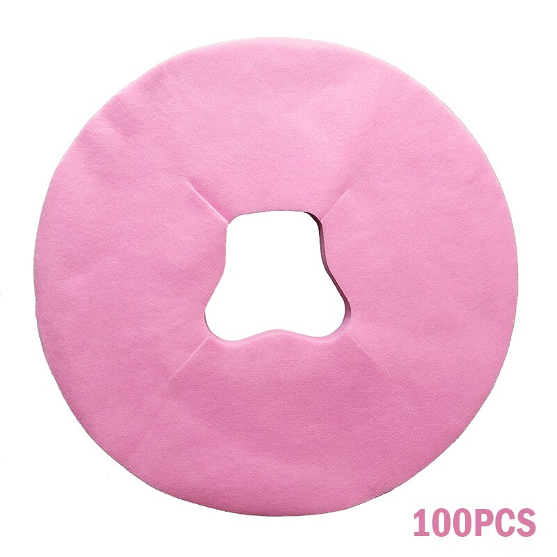 Almohadillas desechables para reposacabezas de masaje, funda de cojín para la cara, fundas de descanso para la cabeza, 100 unidades: pink