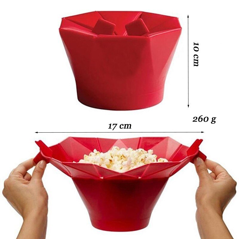 Silicone Popcorn Microwave Maker Popcorn Bowl Microwave Popcorn Maker Bucket Snack Bucket Family Party Supplies Kitchen Tools