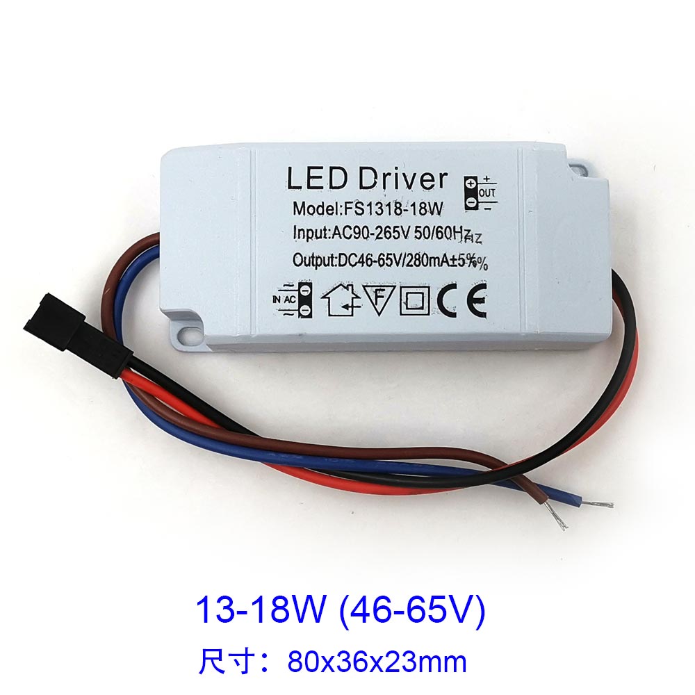 Led lys driver 3 w 5 w 7 w 10 w 12 w 20 w 30w led driver adapter til cob lys led strip  ac 220v til  dc 9v 15v 21v 30v 36v lille størrelse: 13-18w(46-65v)