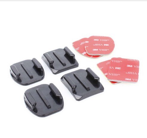 2 pcs Flat Mounts + 2pcs Curved Mounts + 3M Stickers Helmet Mount Holder Adapter for Gopro Hero 4 3+ 3 2 SJCAM