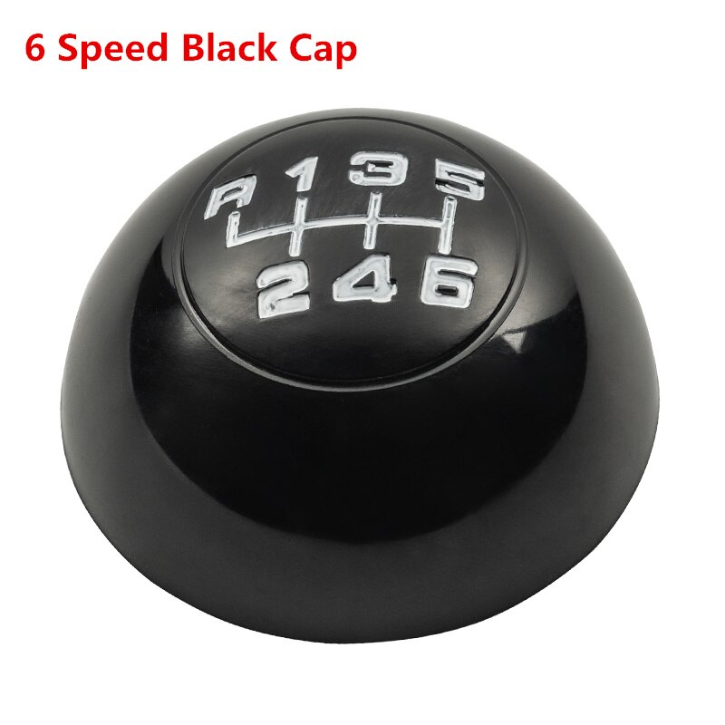 Chroom/Zilver/Zwarte Auto Versnellingspookknop Shifter Handbal Embleem Cap Cover Case Voor Alfa Romeo Giulietta: 6 Speed Black Cap