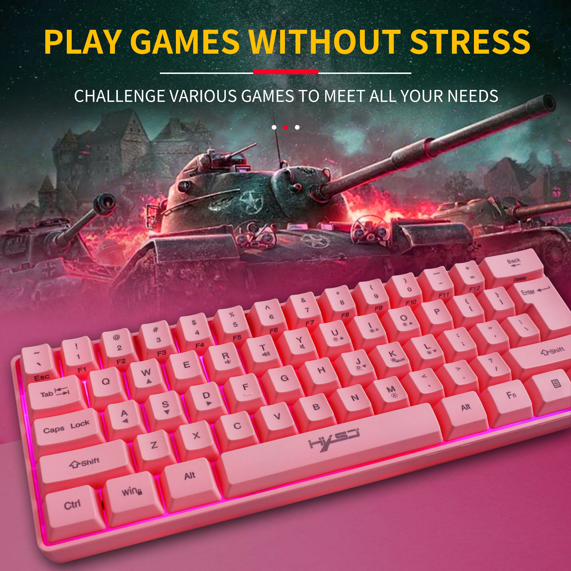 61 Keys Gaming Keyboard RGB Backlight Keyboard And Mouse Wired Gamer Keyboard for Computer MAC PS4 PUBG Home