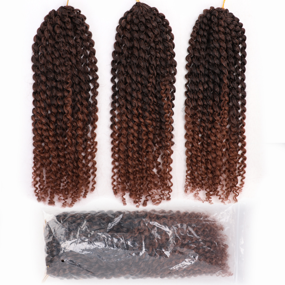 12 Inch Marley Crochet Braids 3PCS/Pack Synthetic Afro Kinky MarlyBob Braids Hair 24 Roots/Pack Ombre Colors Hair Extensions: T1B-30