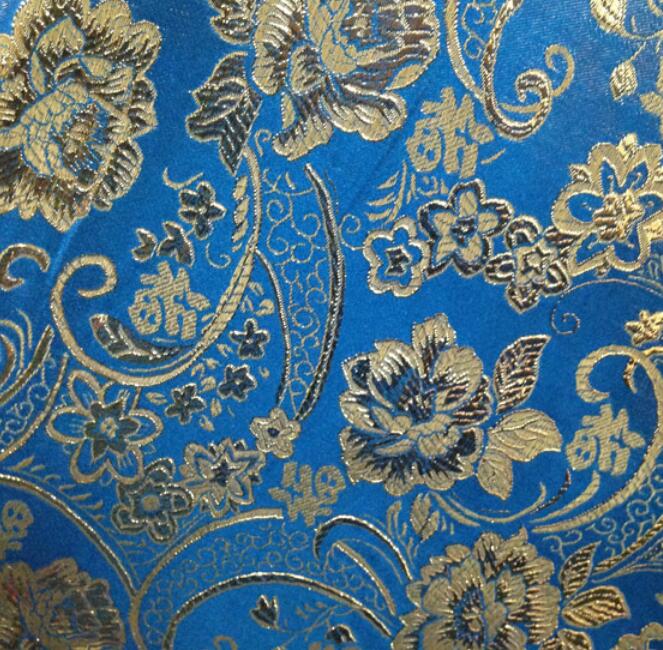 150*50cm Chinese Peony Floral Satin Jacquard Brocade Fabric Costume: Green