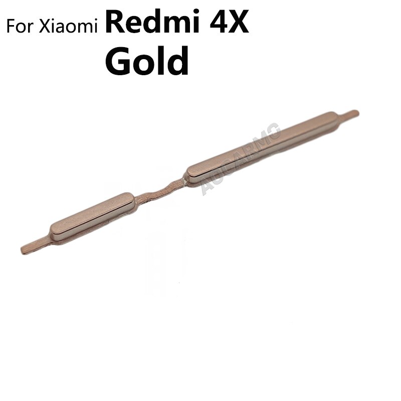 Aocarmo Voor Xiaomi Redmi 4X / Note 4X Power On Off Knop + Volume Up Down Schakelaar Side Key Vervanging deel: For Redmi 4X Gold