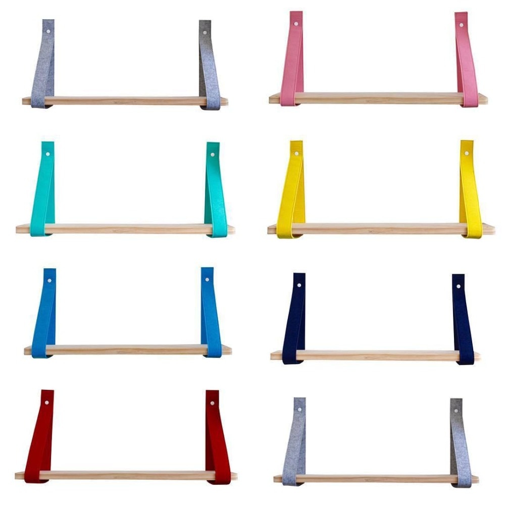 Nordic Eenvoudige Vilt Doek Houten Decoratieve Muur Plank Houten Muur Houder Rack Home Decoratie Creatieve Ambachtelijke Opslag Plank