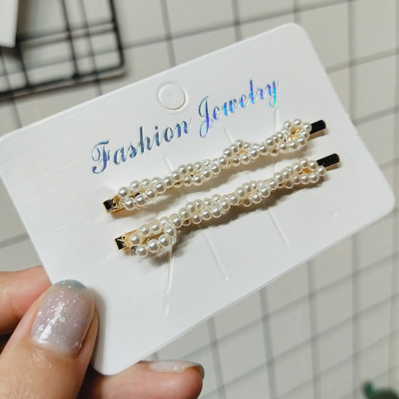 fille métal perle épingle à cheveux combinaison minimaliste doux vent frange Clip mot Clip côté Barrette Clips cartes cheveux accessoire