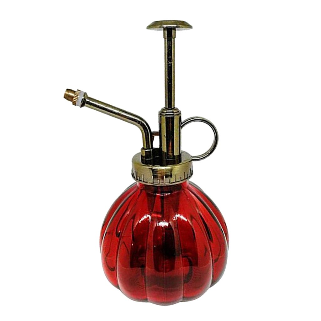 Vintage spuitfles, drukspuitfles, tuinplant, bloem, waternevelfles, glazen fles, decoratief voor thuis: Wijnrood