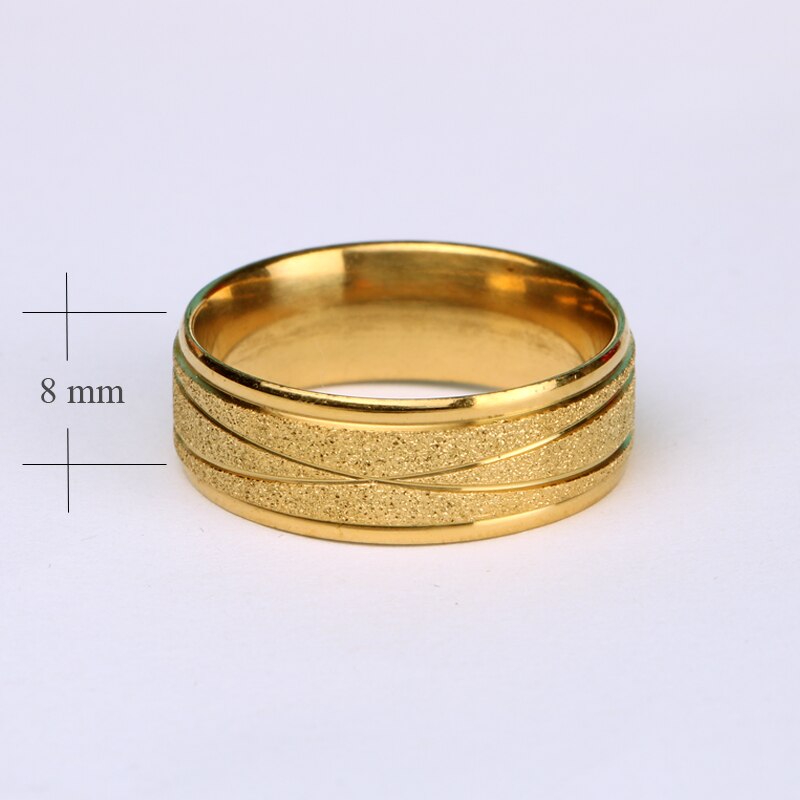 Guld og sølv farve rustfrit stål ringe til kvinder til mænd skinnende finger ring hele smykker